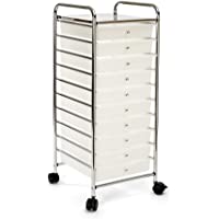 Seville Classics - Carro organizador de 10 cajones- acero- plateado- 39-5 x 39 x 98 cm